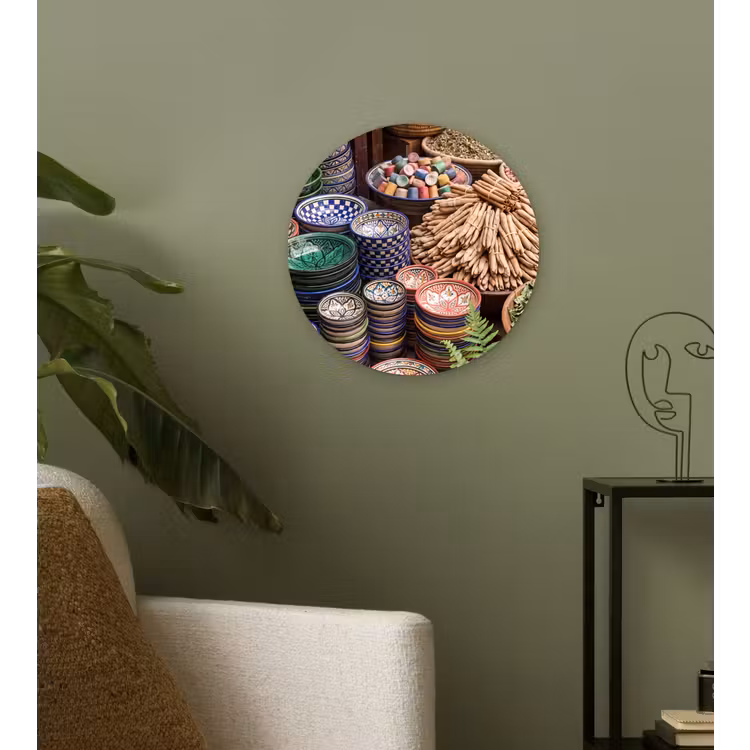 Glasbild Rund - Keramik – Orientalisch – Farbenfroh - Aardewerk - Oosters - Kleurrijk Wandcirkel plexiglas klein