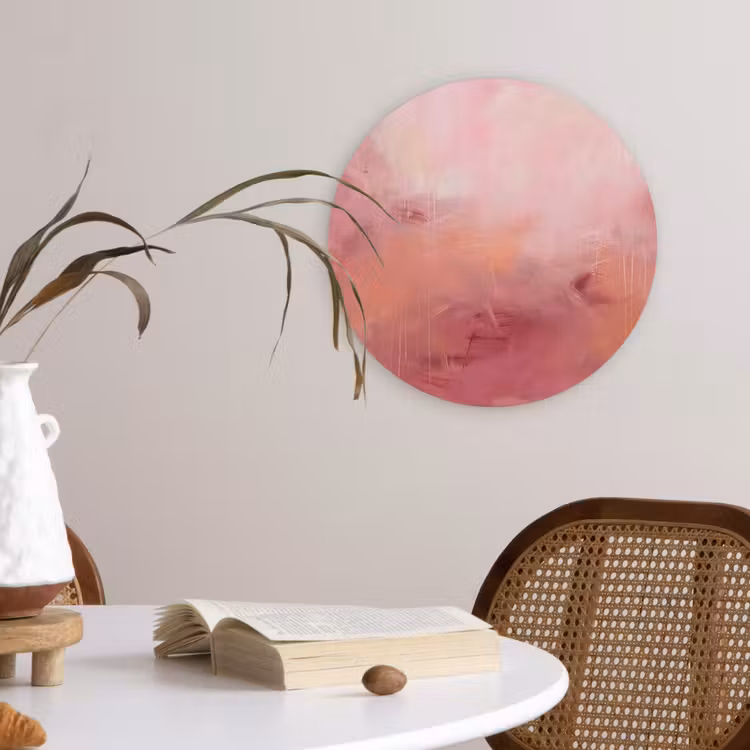 Glasbild Rund - Kunst – Fließend – Pastell – Abstrakt - Kunst - Vloeiend - Pastel - Abstract Wandcirkel plexiglas klein