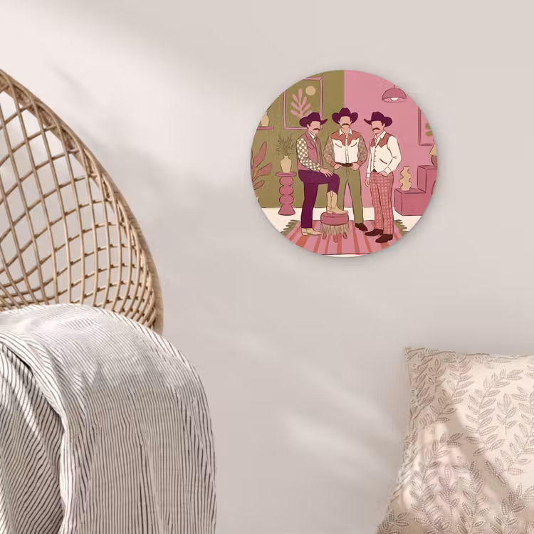 Glasbild Rund - Menschen – Männer – Hüte – Retro – Inneneinrichtung — 5
