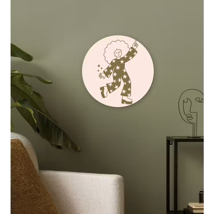 Glasbild Rund - Menschen – Tanzen – Party – Vintage – Grün - Mensen - Dansend - Feest - Vintage - Groen Wandcirkel plexiglas klein