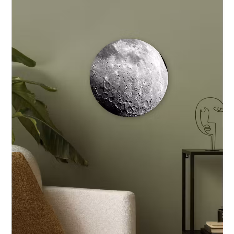 Glasbild Rund - Mond – Krater – Weltraum - Maan - Kraters - Ruimte Wandcirkel plexiglas klein