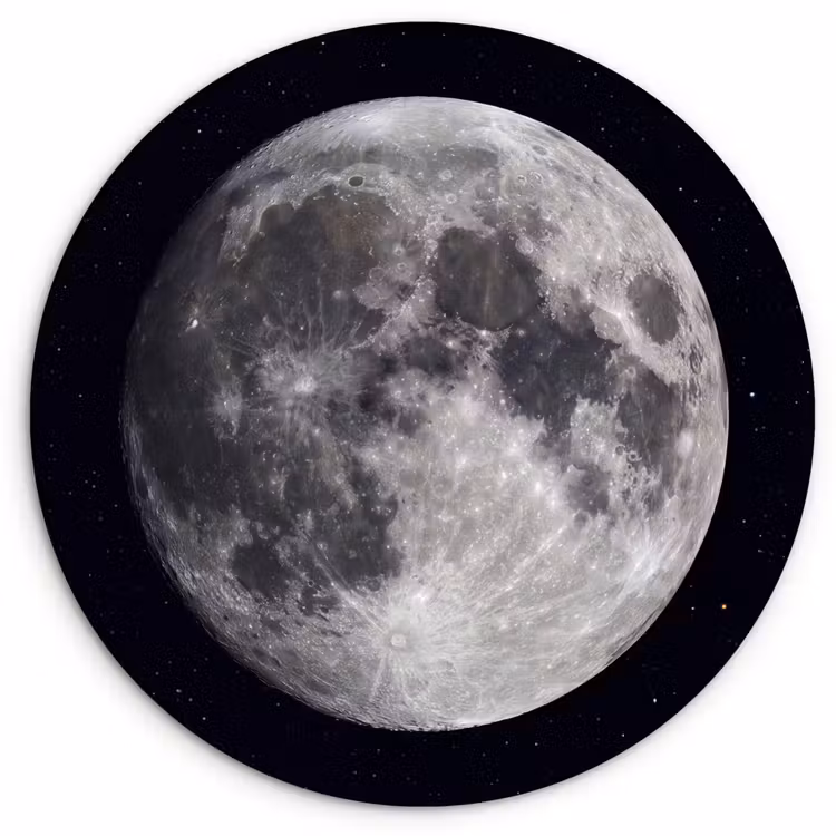 Glasbild Rund - Mond – Sterne – Weltraum - Maan - Sterren - Ruimte Wandcirkel plexiglas klein