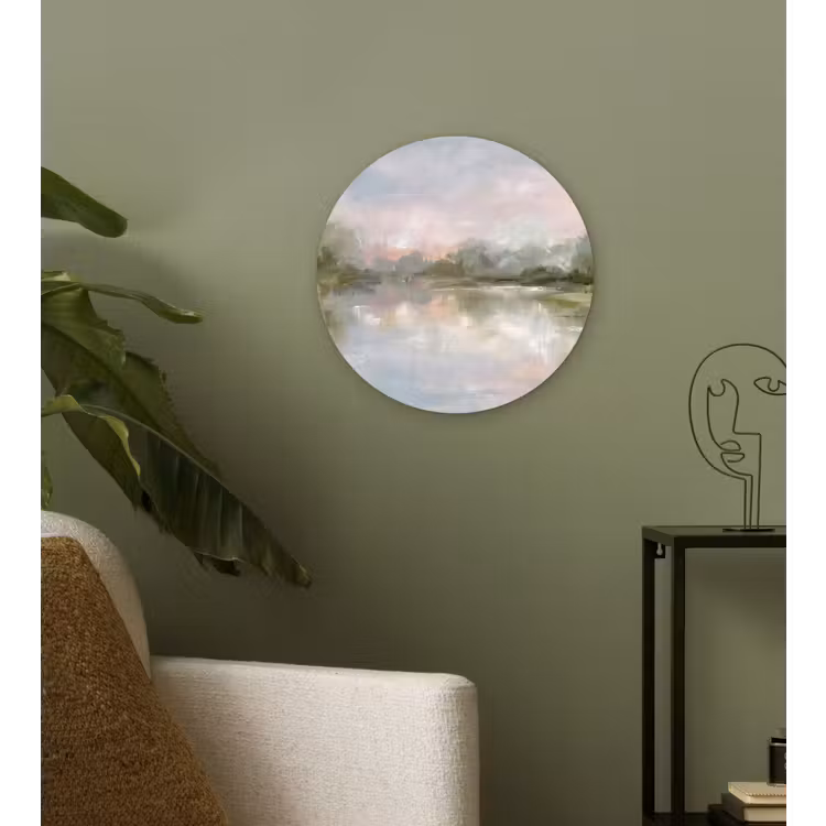 Glasbild Rund - Natur – Landschaft – Abstrakt – Wasser – Grün - Natuur - Landschap - Abstract - Water - Groen Wandcirkel plexiglas klein