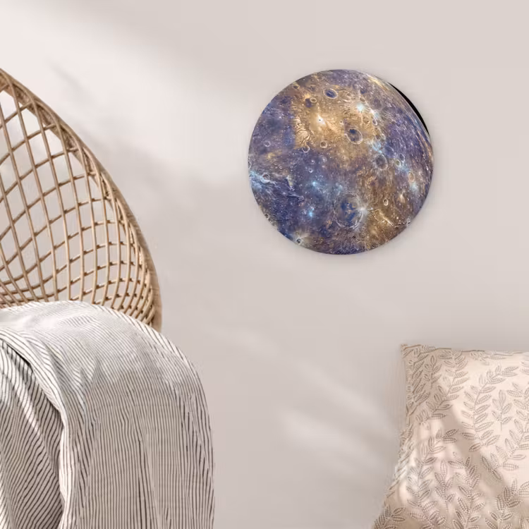 Glasbild Rund - Planet – Krater – Weltraum - Planeet - Kraters - Ruimte Wandcirkel plexiglas klein