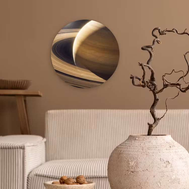 Glasbild Rund - Planet – Ringe – Weltraum - Planeet - Ringen - Ruimte Wandcirkel plexiglas klein