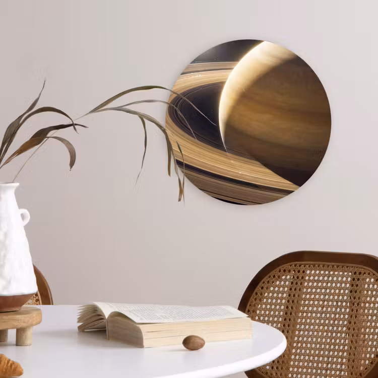 Glasbild Rund - Planet – Ringe – Weltraum - Planeet - Ringen - Ruimte Wandcirkel plexiglas klein