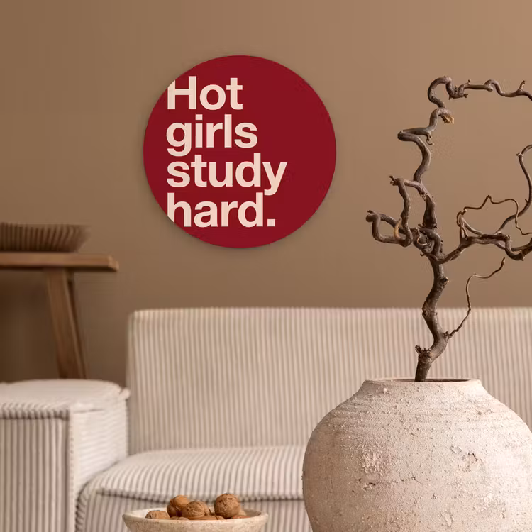 Glasbild Rund - Text – Studium – Motivation – Modern – Rot - Tekst - Studie - Motivatie - Modern - Rood Wandcirkel plexiglas klein