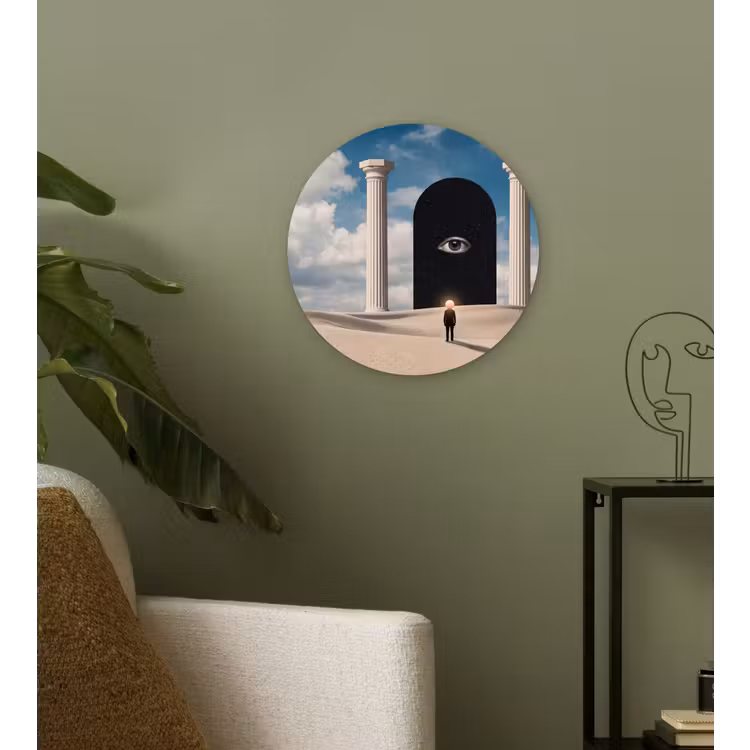 Glasbild Rund - Traum – Wüste – Auge - Droom - Woestijn - Oog Wandcirkel plexiglas klein