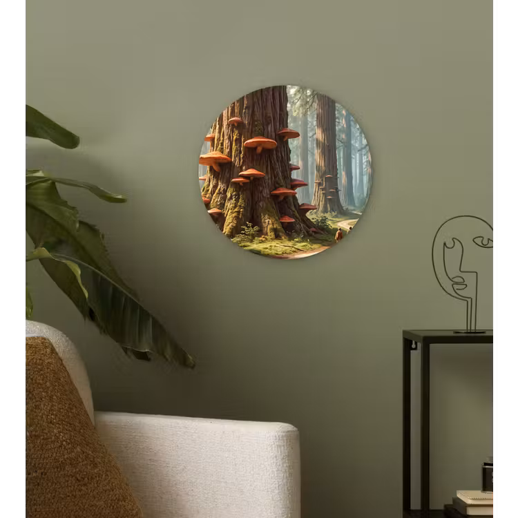Glasbild Rund - Wald – Bäume – Natur - Bos - Bomen - Natuur Wandcirkel plexiglas klein