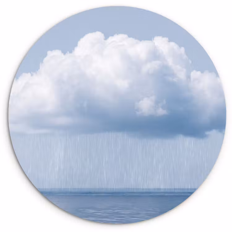Glasbild Rund - Wolke – Regen – Natur - Wolk - Regen - Natuur Wandcirkel plexiglas klein