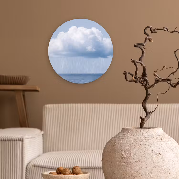 Glasbild Rund - Wolke – Regen – Natur - Wolk - Regen - Natuur Wandcirkel plexiglas klein