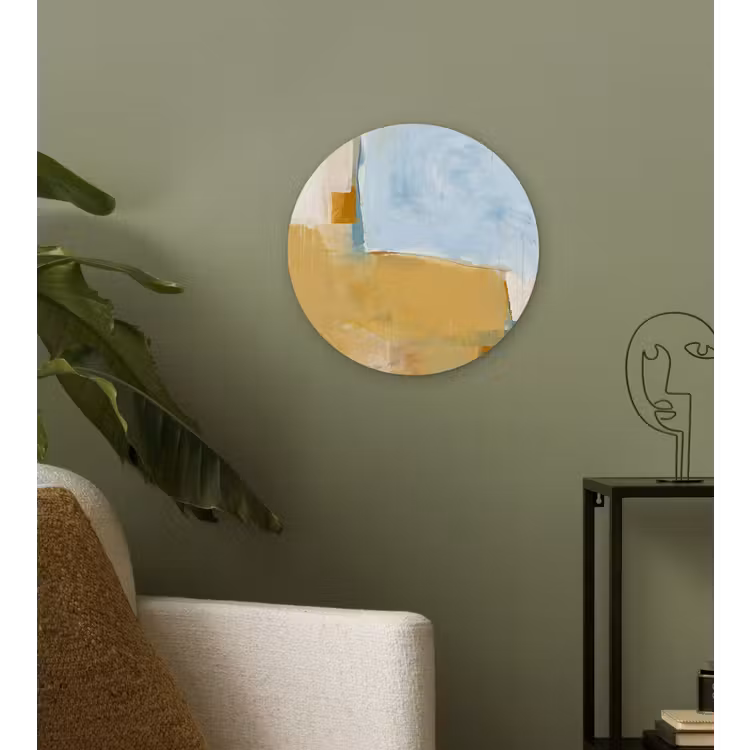Glasbild Rund - Zusammenfassung – Farben – Kunst – Modern – Blau - Abstract - Kleuren - Kunst - Modern - Blauw Wandcirkel plexiglas klein