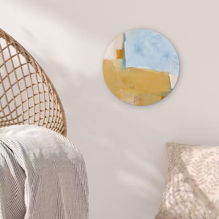 Glasbild Rund - Zusammenfassung – Farben – Kunst – Modern – Blau - Abstract - Kleuren - Kunst - Modern - Blauw Wandcirkel plexiglas klein
