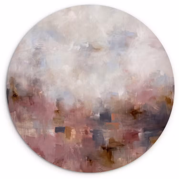 Glasbild Rund - Zusammenfassung – Fließend – Kunst – Modern – Beige - Abstract - Vloeiend - Kunst - Modern - Beige Wandcirkel plexiglas klein