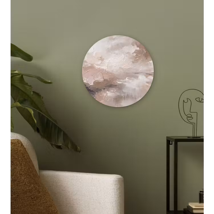 Glasbild Rund - Zusammenfassung – Textur – Kunst – Modern – Beige - Abstract - Textuur - Kunst - Modern - Beige Wandcirkel plexiglas klein