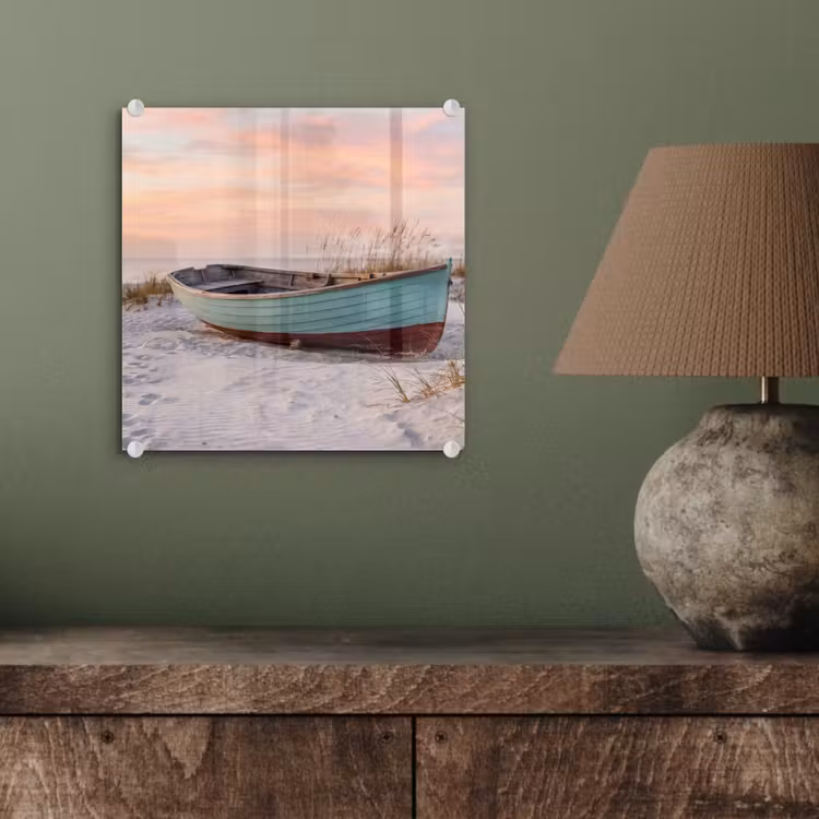 Rustiek - Roeiboot - Zandstrand plexiglas 5mm klein -sfeer3