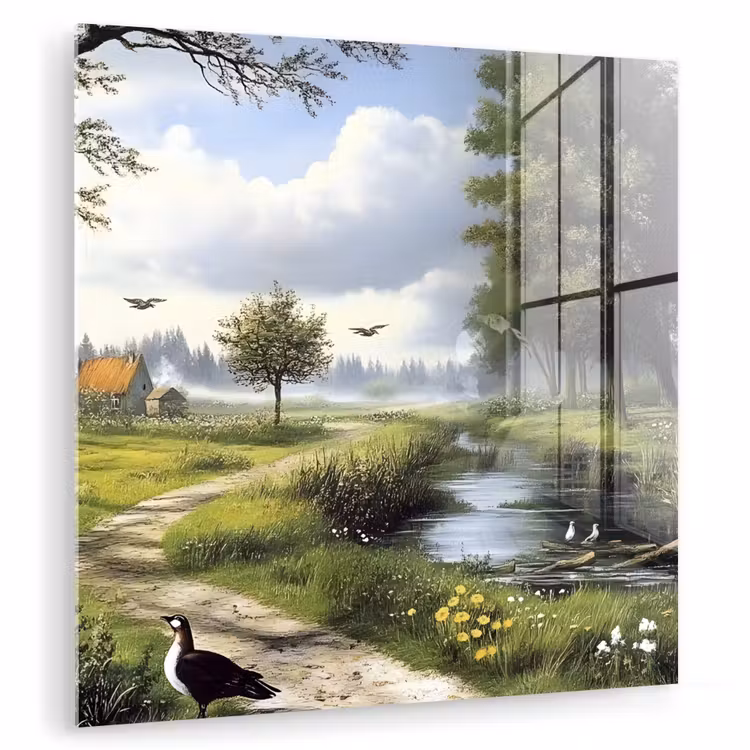 Zandpad - Groen landschap - Water plexiglas 5mm klein -zzzproduct_nieuw