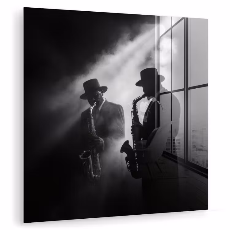Saxofonisten - Hoeden - Rook - Licht plexiglas 5mm klein -zzzproduct_nieuw