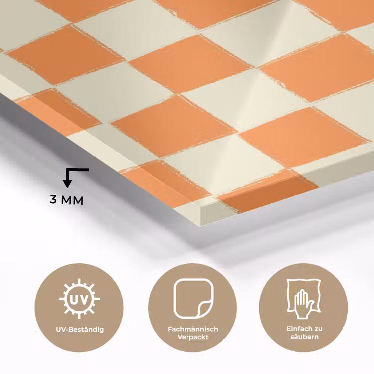 Schaak - Patroon - Oranje plexiglas 5mm klein 11 -wsfeer2_DE