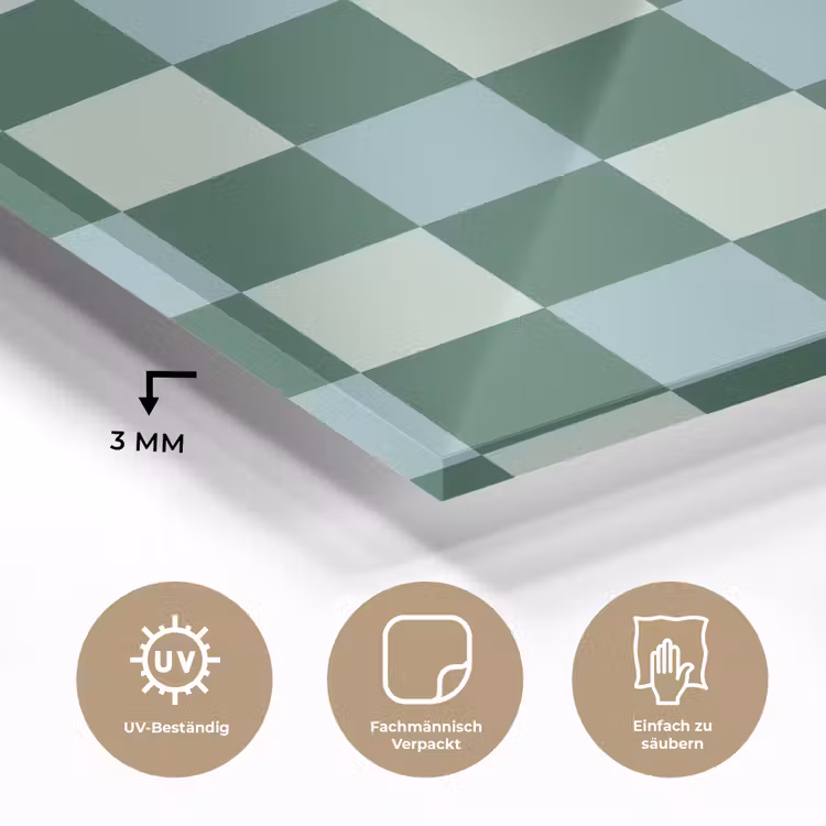 Schaakbord - Klassiek - Groen plexiglas 5mm klein 11 -wsfeer2_DE