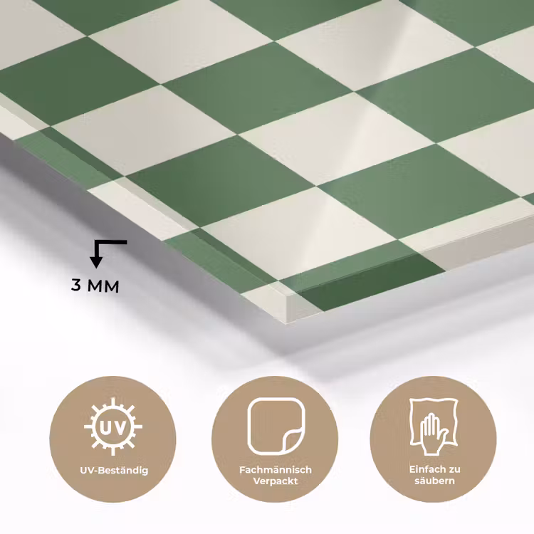 Schaakbord - Patroon - Groen plexiglas 5mm klein 11 -wsfeer2_DE