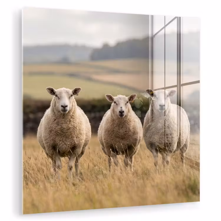 Schapen - Weidenlandschap - Heuvels plexiglas 5mm klein -zzzproduct_nieuw