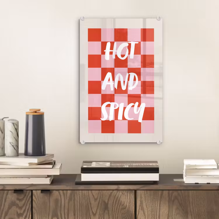 Hot - Spicy - Geruit - Rood plexiglas 5mm klein -sfeer1
