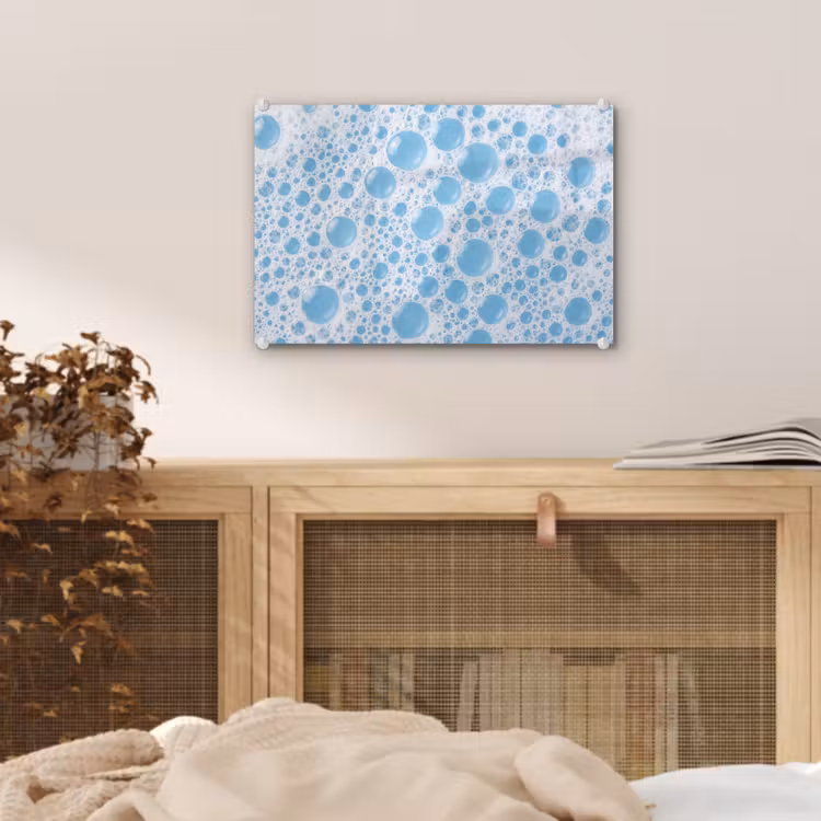 Schuim - Bubbels - Blauw plexiglas 5mm klein -sfeer4
