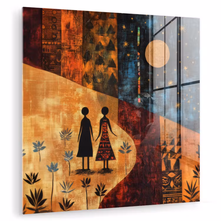 Silhouetten - Abstract - Zon - Maan plexiglas 5mm klein -zzzproduct_nieuw