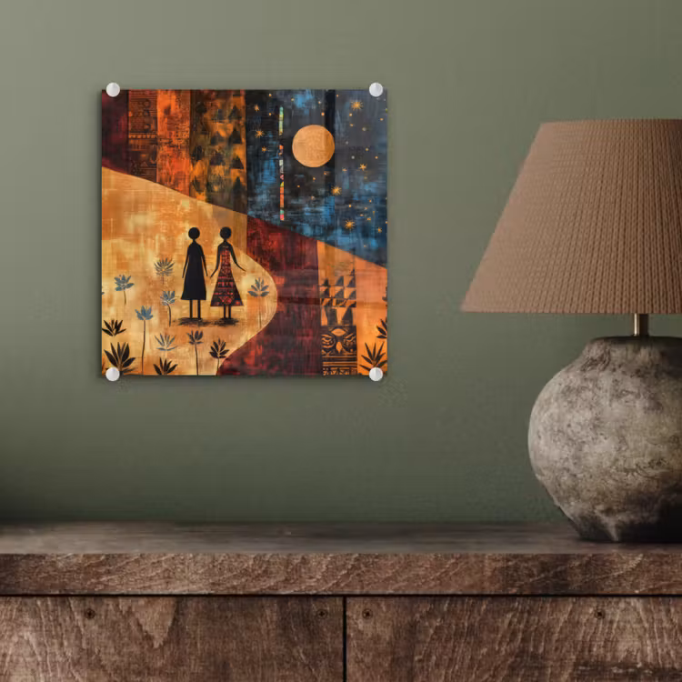 Silhouetten - Abstract - Zon - Maan plexiglas 5mm klein -sfeer3