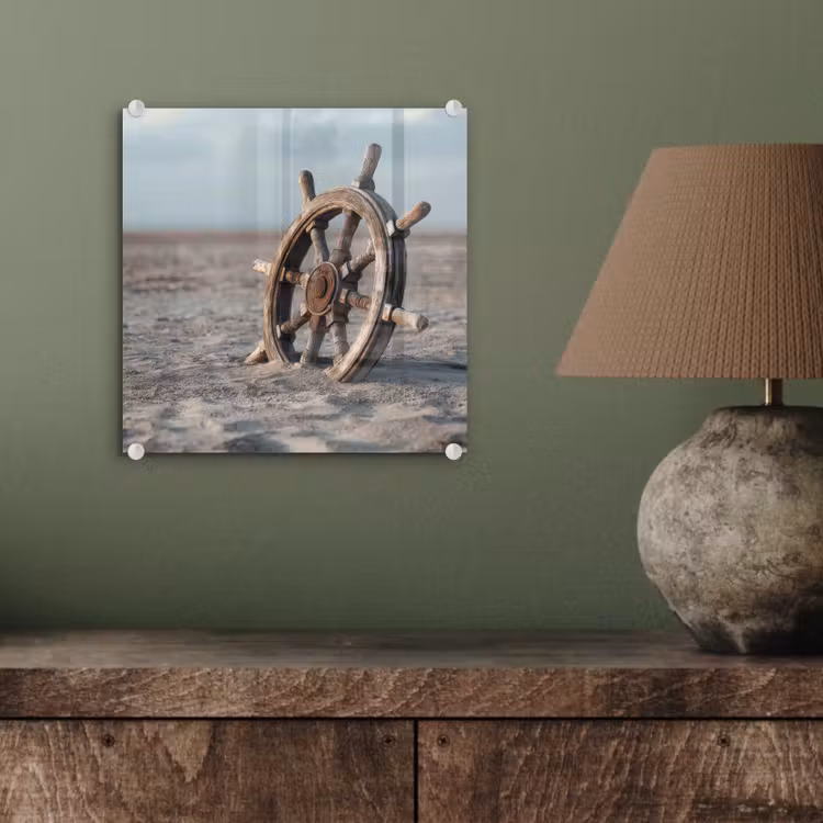 Scheepsstuur - Hout - Bruin - Zand plexiglas 5mm klein -sfeer3