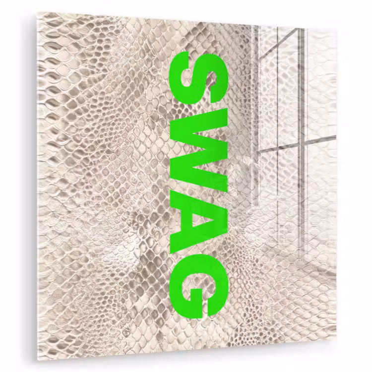 Slangenprint - SWAG - Neon - Groen plexiglas 5mm klein -zzzproduct_nieuw