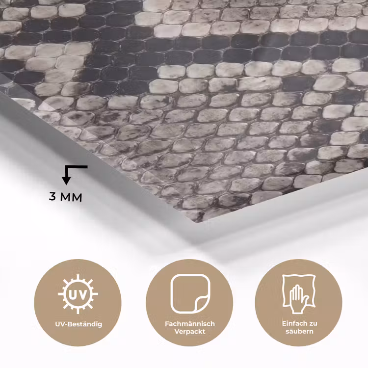 Slangenleer - Patroon - Beige plexiglas 5mm klein -wsfeer2_DE