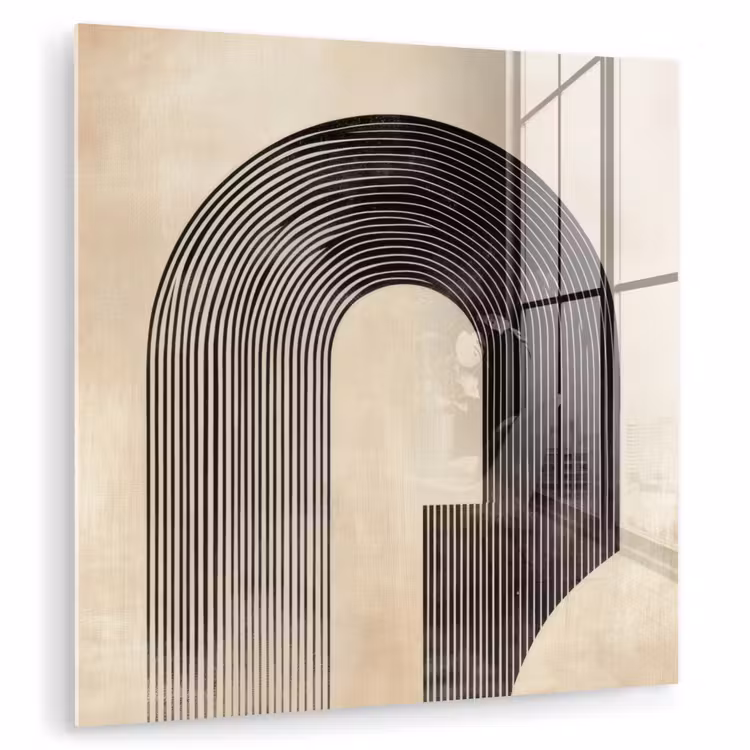 Boog - Strepen - Minimalistisch - Zwart plexiglas 5mm klein -zzzproduct_nieuw