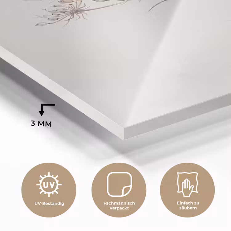 Vlinder - Bloem -Natuur - Beige plexiglas 5mm klein -wsfeer2_DE