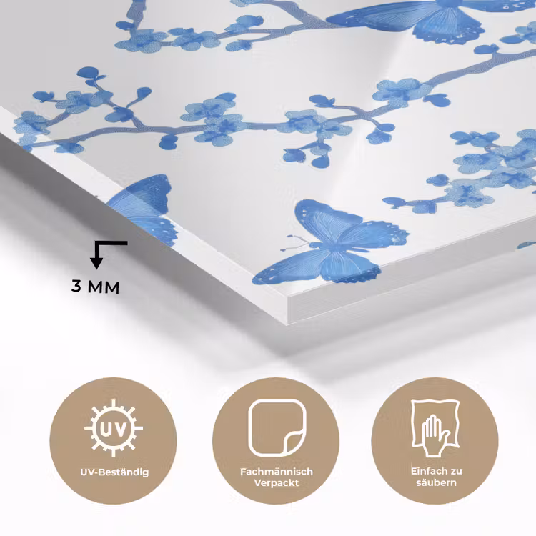 Vlinder - Bloemen - Blauw plexiglas 5mm klein 11 -wsfeer2_DE