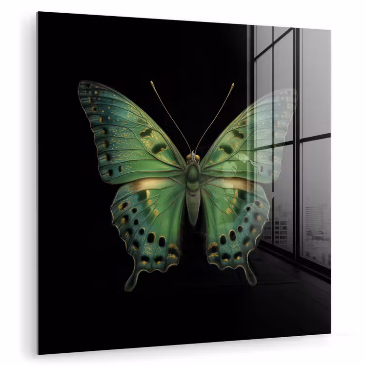 Vlinder - Groen - Diepte plexiglas 5mm klein -zzzproduct_nieuw
