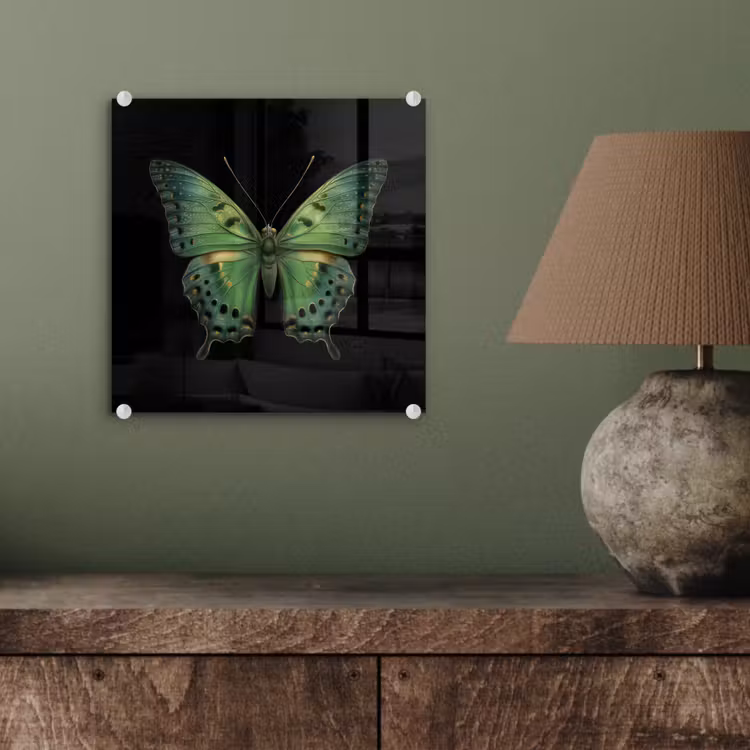 Vlinder - Groen - Diepte plexiglas 5mm klein -sfeer3