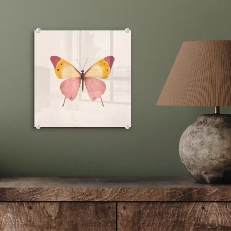 Vlinder - Illustratie - Roze plexiglas 5mm klein -sfeer3