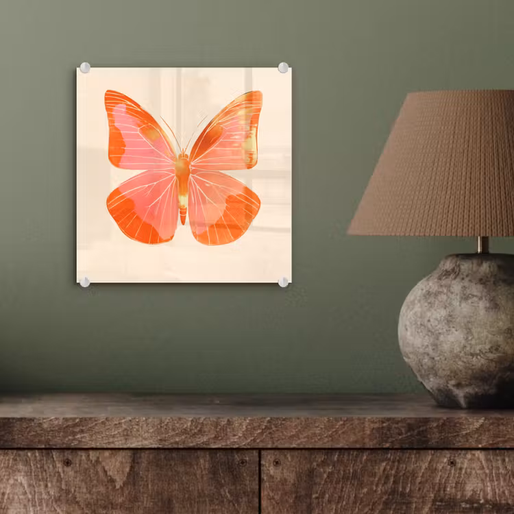 Vlinder - Minimalistisch - Roze plexiglas 5mm klein -sfeer3