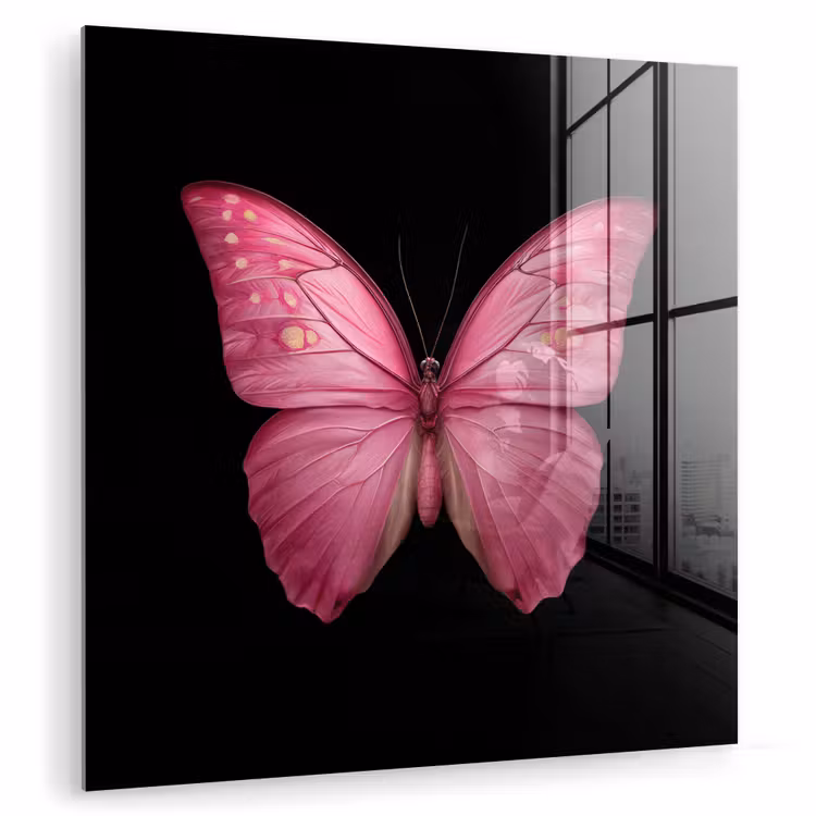 Vlinder - roze - Elegant plexiglas 5mm klein -zzzproduct_nieuw