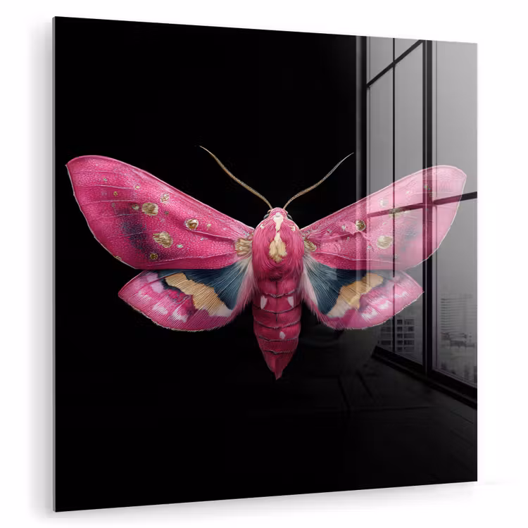 Vlinder - Roze - Nachtvlinder plexiglas 5mm klein -zzzproduct_nieuw