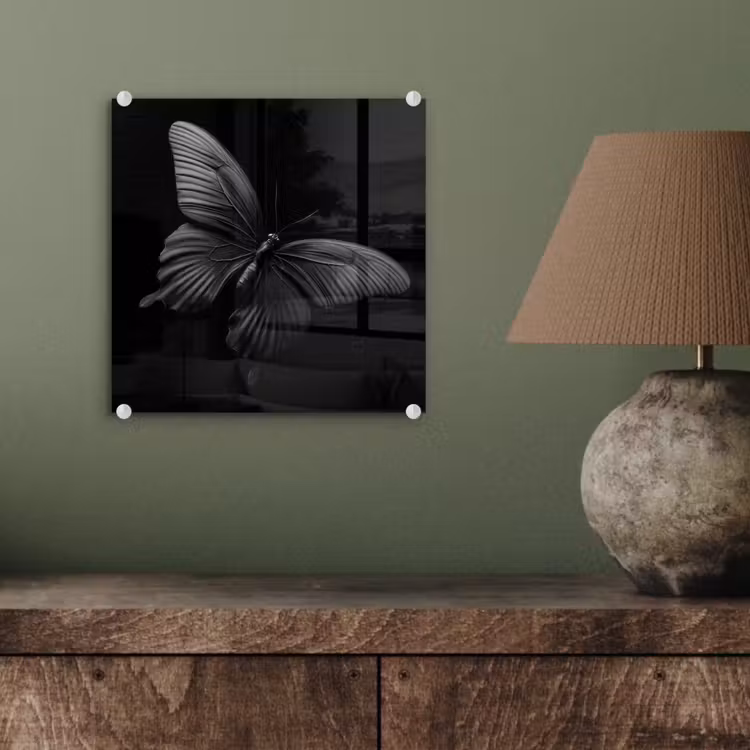 Vlinder - Zwart - Insect - Dieren plexiglas 5mm klein -sfeer3