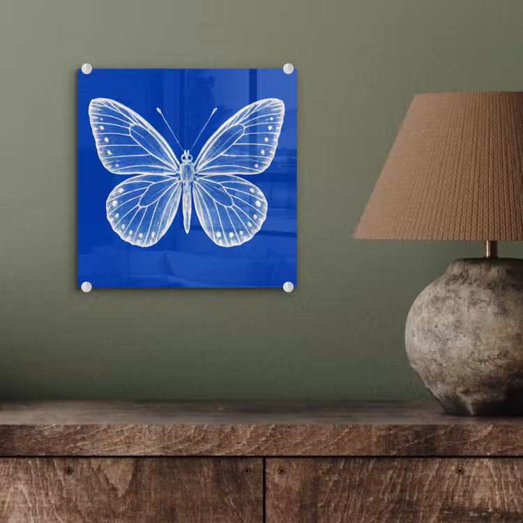 Vlinder - Wit - Getekend - Stippen plexiglas 5mm klein -sfeer3
