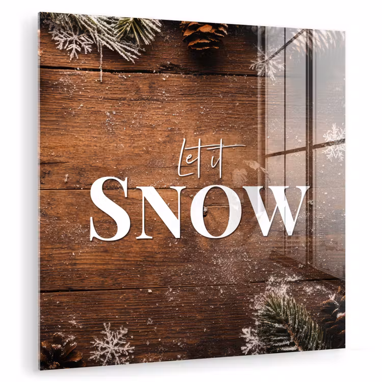 Sneeuw - Houtlook - Quote - Let it snow plexiglas 5mm klein -zzzproduct_nieuw