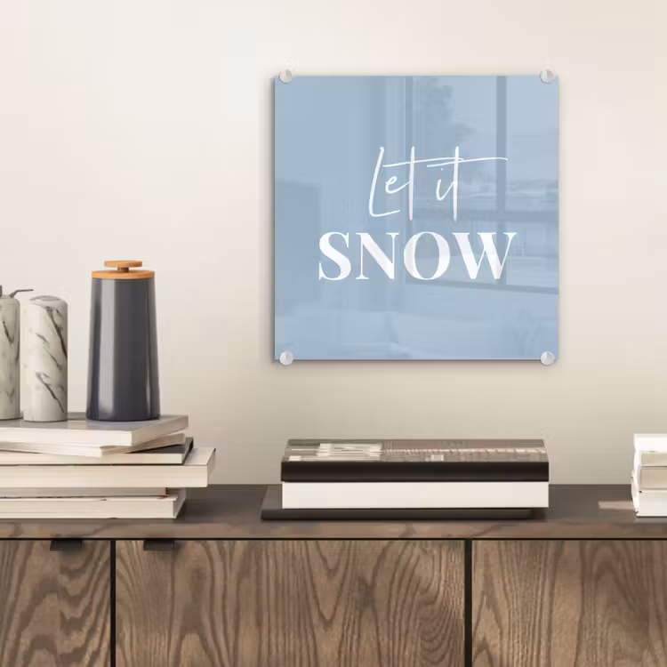 Sneeuw - Winter - Blauw - Let it snow plexiglas 5mm klein -sfeer1