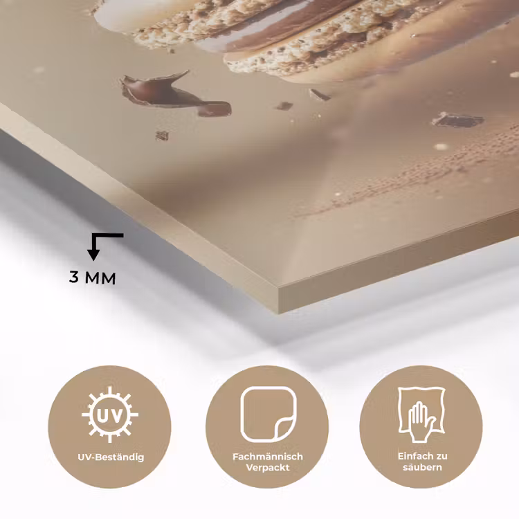 Chocolade - Macarons - Eten - Snoep plexiglas 5mm klein -wsfeer2_DE