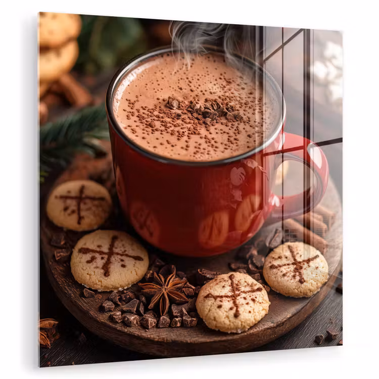 Chocolademelk - Mok - Winter - Kerst - Gezelligheid plexiglas 5mm klein -zzzproduct_nieuw