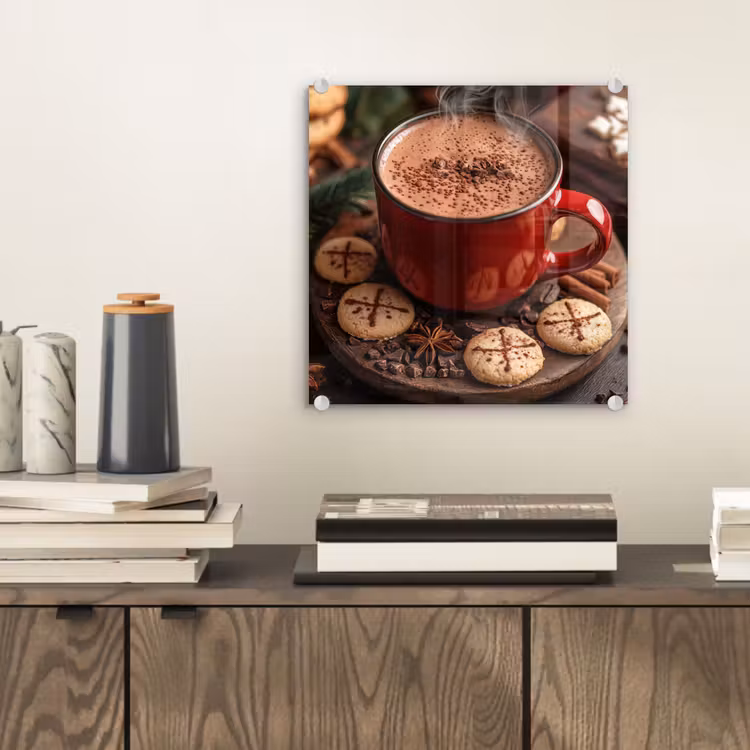 Chocolademelk - Mok - Winter - Kerst - Gezelligheid plexiglas 5mm klein -sfeer1