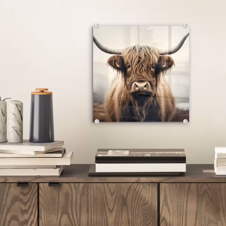 Schotse hooglander - Hoorns - Landschap plexiglas 5mm klein -sfeer1
